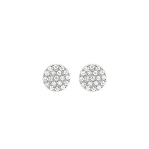 white gold circle stud earring